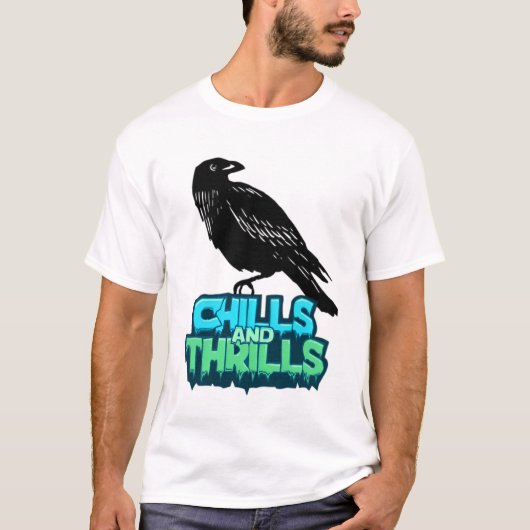 Rillingen en sensaties Raven Spooky Halloween Tshi T-shirt (Voorkant)