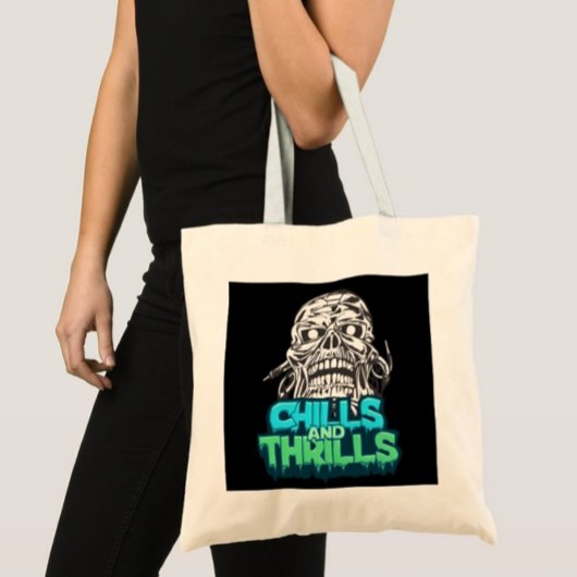 Rillingen en sensaties schedel Halloween Canvas ta Tote Bag