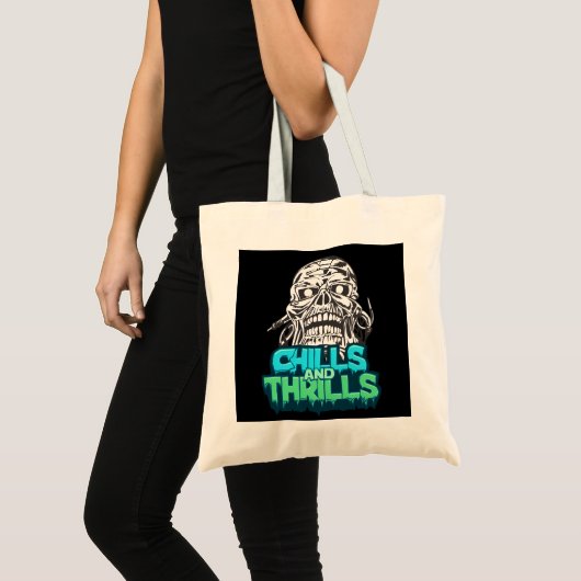 Rillingen en sensaties schedel Halloween Canvas ta Tote Bag (Voorkant (product))