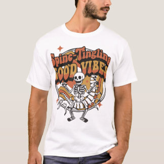 Rillingen over je rug, goede vibes, grappig skelet t-shirt