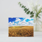 Rillingen van rijpe tarwe briefkaart (Staand voorkant)