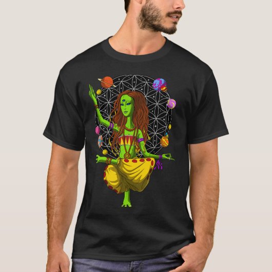 Rim-alien-yoga T-shirt (Voorkant)
