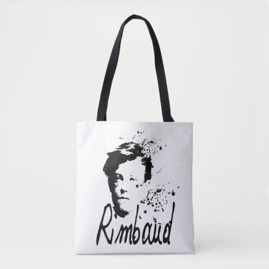 RIMBAUD-portret met inktdruppels over TB Tote Bag (Voorkant)