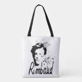 RIMBAUD-portret met inktdruppels over TB Tote Bag (Achterkant)