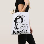RIMBAUD-portret met inktdruppels over TB Tote Bag (Dichtbij)