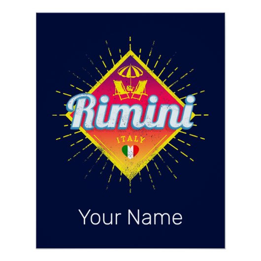 Rimini Emilia-Romagna Italië Retro Sunset  Perfect Poster (Voorkant)