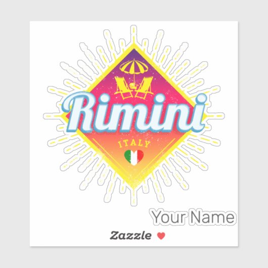 Rimini Emilia-Romagna Italië Retro Sunset  Sticker (Vel)