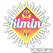 Rimini Emilia-Romagna Italië Retro Sunset  Sticker (Voorkant)