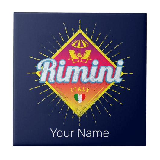 Rimini Emilia-Romagna Italië Retro Sunset Tegeltje (Voorkant)
