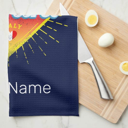 Rimini Emilia-Romagna Italië Retro Sunset Theedoek (Quarter Fold)