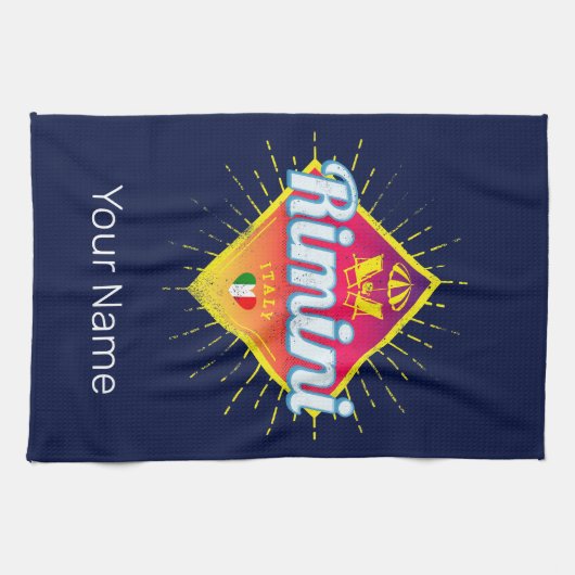 Rimini Emilia-Romagna Italië Retro Sunset Theedoek (Horizontaal)