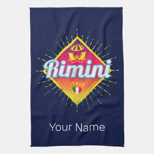 Rimini Emilia-Romagna Italië Retro Sunset  Theedoek (Verticaal)