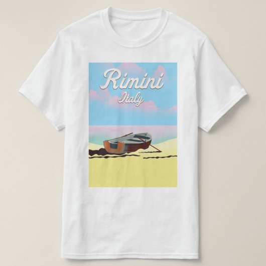 Rimini Italië strandposter T-shirt (Design voorkant)