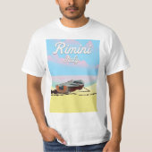 Rimini Italië strandposter T-shirt (Voorkant)