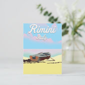 Rimini Italië strandstrand poster Briefkaart (Staand voorkant)