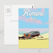 Rimini Italië strandstrand poster Briefkaart (Voorkant / Achterkant)