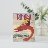 Rimini kust, Italië, meisje op grote vis Briefkaart (Staand voorkant)