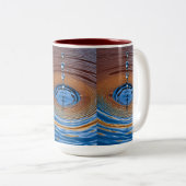 "Rimpel van sereniteit" Tweekleurige Koffiemok (Voorkant rechts)