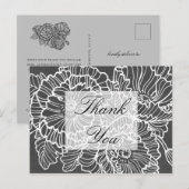 Rimpelig handgetekende bloemen klaprozen dank je k briefkaart (Voorkant / Achterkant)
