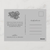 Rimpelig handgetekende bloemen klaprozen dank je k briefkaart (Achterkant)