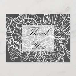 Rimpelig handgetekende bloemen klaprozen dank je k briefkaart