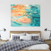 Rimpelingen van Tranquiliteit Abstracte Waterharmo Canvas Afdruk (Insitu (Slaapkamer))