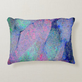 Rimpellederstijl met versleten verf, blauw accent kussen