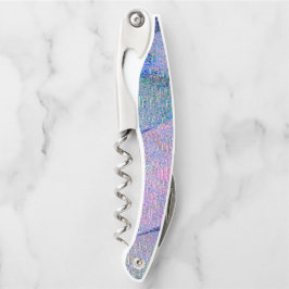 Rimpellederstijl met versleten verf, blauw kurkentrekker