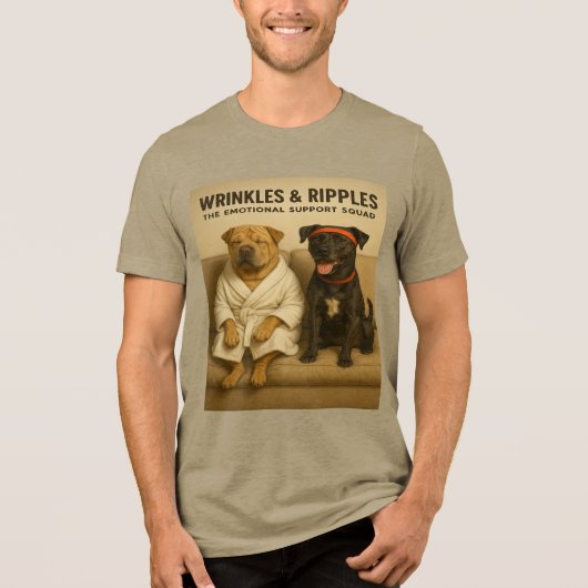 Rimpels en rimpels: het emotionele ondersteuningst Tri-Blend shirt (Voorkant)