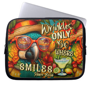 Rimpels gaan alleen waar de glimlach papegaai is g laptop sleeve