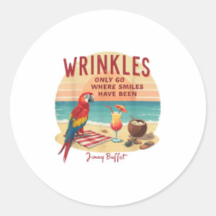 Rimpels gaan alleen waar de glimlach papegaaiensom ronde sticker