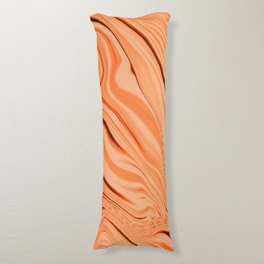 Rimpels in schoppen van oranje, gebogen bruine cil lichaamskussen (Voorkant Verticaal)