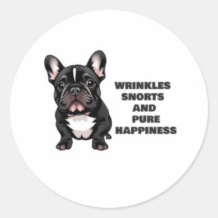Rimpels, snurken en pure gelukzaligheid ronde sticker