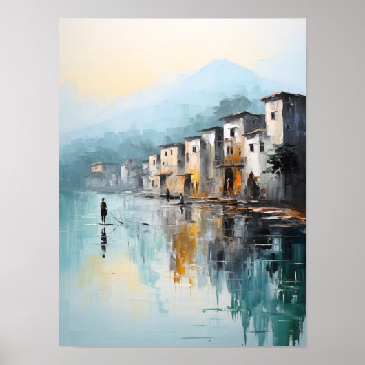 Rimpels van Eenzaamheid, Digitale Muurkunst Poster (Voorkant)