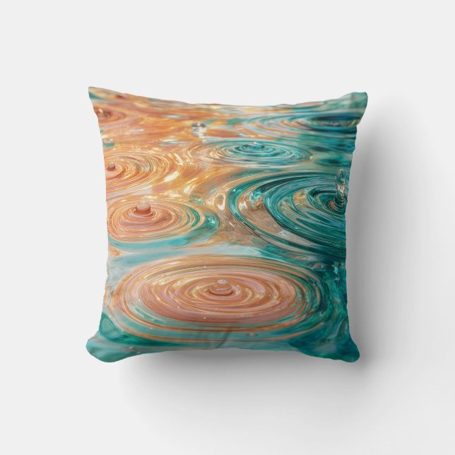 Rimpels van Tranquiliteit Abstract Water Harmonie Kussen (Voorkant)