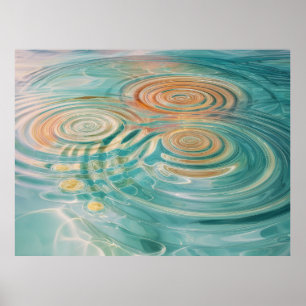 Rimpels van Tranquiliteit Abstract Water Harmonie Poster