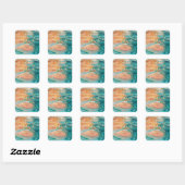 Rimpels van Tranquiliteit Abstract Water Harmonie Vierkante Sticker (Vel)