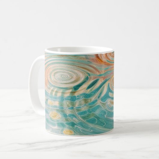 Rimpels van Tranquiliteit Abstracte Waterharmonie Koffiemok (Voorkant links)
