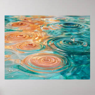 Rimpels van Tranquiliteit Abstracte Waterharmonie Poster