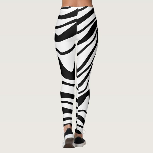 Rimpels Zwart en Wit Leggings (Achterkant)