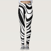 Rimpels Zwart en Wit Leggings (Voorkant)
