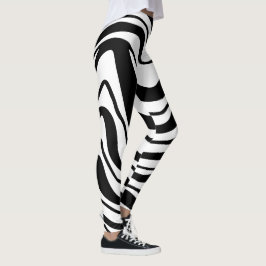 Rimpels Zwart en Wit Leggings