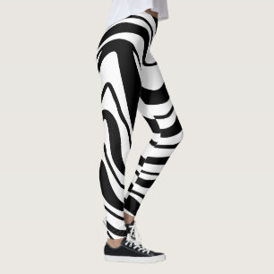 Rimpels Zwart en Wit Leggings