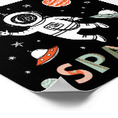 Rimtemte astronaut raket schepen planeten poster (Hoek)