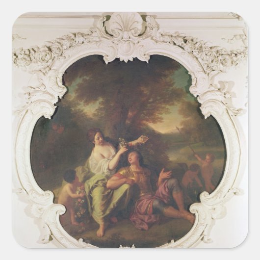 Rinaldo en Armida uit Gerusalemme Liberata Vierkante Sticker (Voorkant)