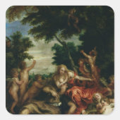 Rinaldo en Armida Vierkante Sticker (Voorkant)