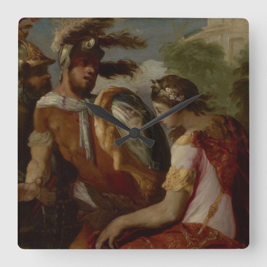 Rinaldo en de Mirror-Shield, c.1650-55 Vierkante Klok (Voorkant)