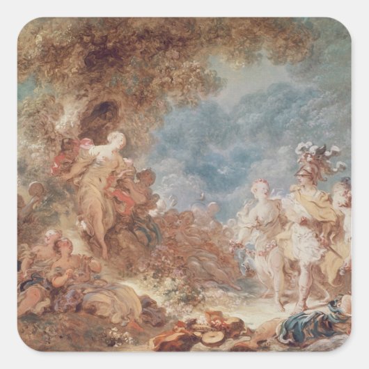 Rinaldo in de tuinen van Armida Vierkante Sticker (Voorkant)