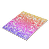 Rinbow ombre leaf mandala tegeltje (Zijkant)