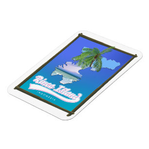 Rinca eiland Indonesië reis kaart Magneet